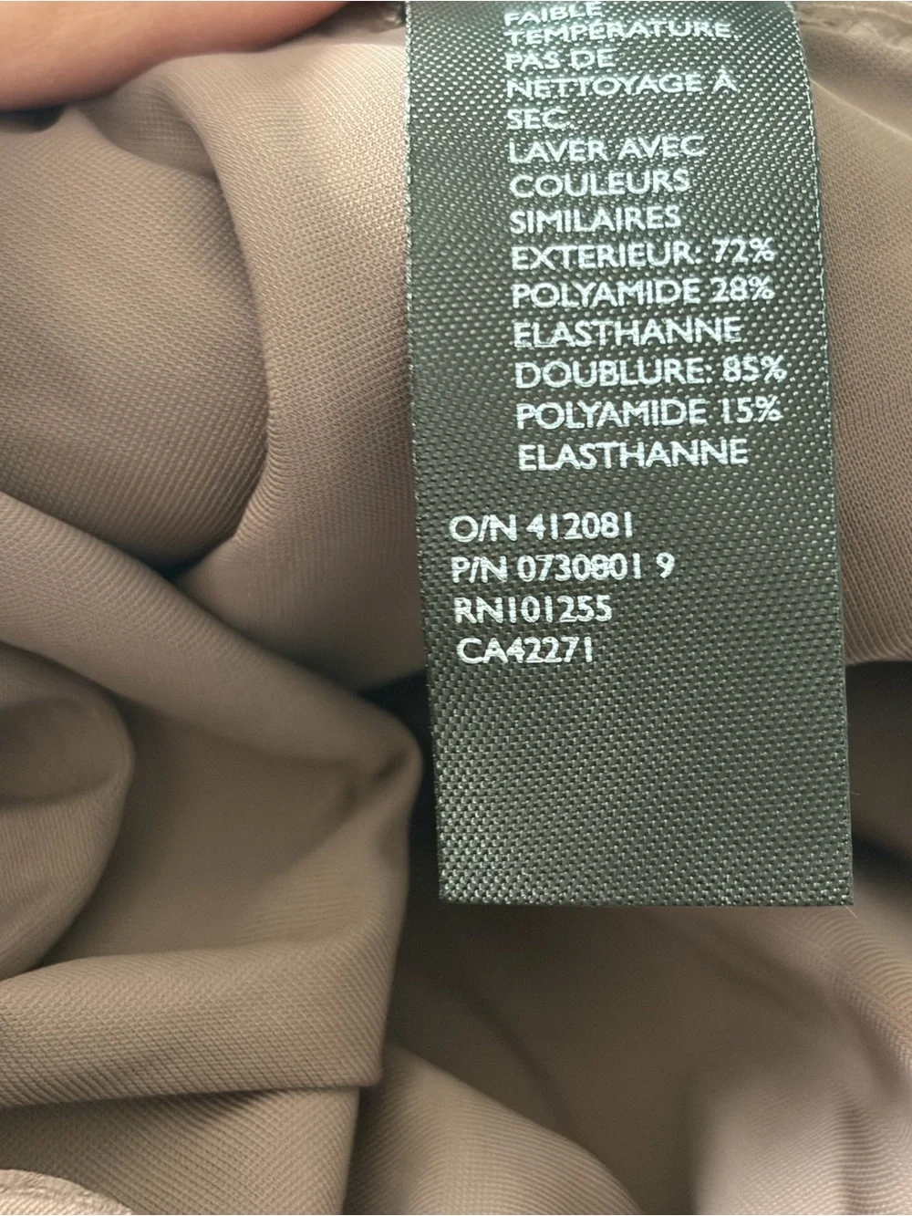 COS size 12 Mauve Grey One Piece Swimsuit Minimalist Ring Detail Double Strap